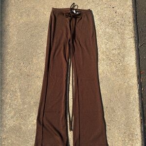 Divided Brown Wide-Leg Pants